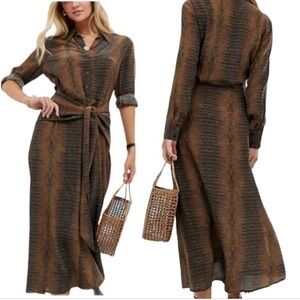 & other stories snakeskin print midi dress size 10 NWT